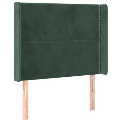 Tête de lit avec oreilles Vert foncé 103x16x118/128 cm Velours 
