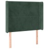Tête de lit avec oreilles Vert foncé 103x16x118/128 cm Velours 