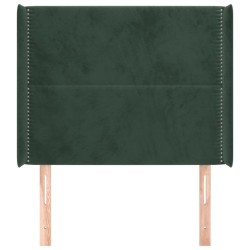 Tête de lit avec oreilles Vert foncé 103x16x118/128 cm Velours 