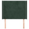 Tête de lit avec oreilles Vert foncé 103x16x118/128 cm Velours 