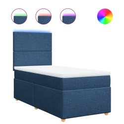 Sommier à lattes de lit avec matelas Bleu 80x200 cm Tissu 