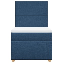 Sommier à lattes de lit avec matelas Bleu 80x200 cm Tissu 