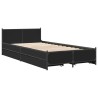 Cadre de lit avec tiroirs sans matelas noir 75x190 cm 