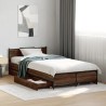 Cadre de lit avec tiroirs sans matelas chêne marron 75x190 cm 
