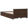 Cadre de lit avec tiroirs sans matelas chêne marron 75x190 cm 