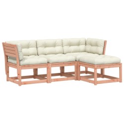 Salon de jardin 4 pcs avec coussins bois massif douglas 