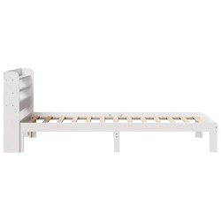 Cadre de lit avec tête de lit sans matelas blanc 90x200 cm 