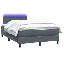 Sommier à lattes de lit et matelas gris foncé 120x210cm velours 