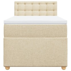Sommier à lattes de lit et matelas Crème 90x190 cm Tissu 