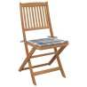 Chaises pliables de jardin lot de 8 avec coussins Bois d'acacia 