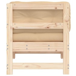 Canapé d'angle avec coussins bois de pin solide 