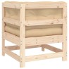 Canapé d'angle avec coussins bois de pin solide 