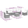 Salon de jardin avec coussins 7 pcs beige résine tressée 