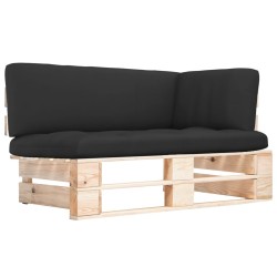Canapé d'angle palette de jardin bois de pin imprégné 