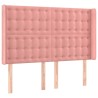 Tête de lit avec oreilles Rose 147x16x118/128 cm Velours 