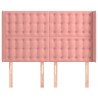 Tête de lit avec oreilles Rose 147x16x118/128 cm Velours 