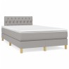 Sommier à lattes de lit matelas LED gris clair 120x190 cm tissu 