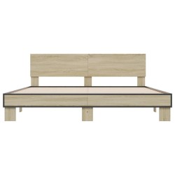 Cadre de lit sans matelas chêne sonoma 200x200 cm 