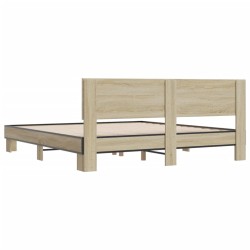 Cadre de lit sans matelas chêne sonoma 200x200 cm 