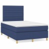 Sommier à lattes de lit avec matelas bleu 120x190 cm tissu 