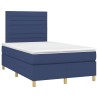 Sommier à lattes de lit avec matelas bleu 120x190 cm tissu 