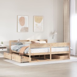 Cadre de lit sans matelas 200x200 cm bois massif de pin 