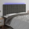 Tête de lit à LED Gris foncé 160x5x118/128 cm Velours 