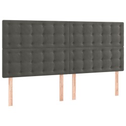Tête de lit à LED Gris foncé 160x5x118/128 cm Velours 