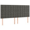 Tête de lit à LED Gris foncé 160x5x118/128 cm Velours 