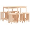 Ensemble de bar de jardin 7 pcs Bois de pin massif 