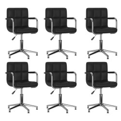 Chaises pivotantes à manger lot de 6 noir similicuir 
