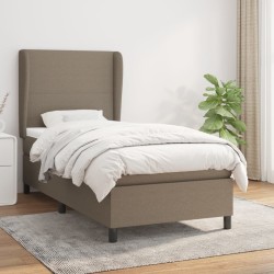 Sommier à lattes de lit avec matelas Taupe 90x190 cm Tissu 
