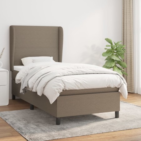 Sommier à lattes de lit avec matelas Taupe 90x190 cm Tissu 