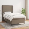 Sommier à lattes de lit avec matelas Taupe 90x190 cm Tissu 