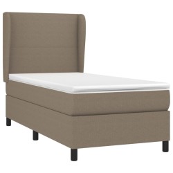 Sommier à lattes de lit avec matelas Taupe 90x190 cm Tissu 