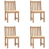 Chaises de jardin lot de 4 avec coussins Bois de teck massif 