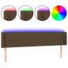 Tête de lit à LED Marron foncé 163x16x78/88 cm Tissu 