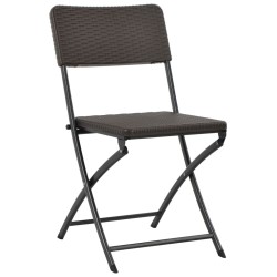 Chaises pliables de jardin lot de 2 PEHD et acier 