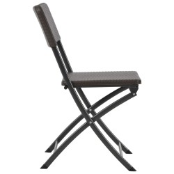 Chaises pliables de jardin lot de 2 PEHD et acier 