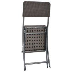 Chaises pliables de jardin lot de 2 PEHD et acier 