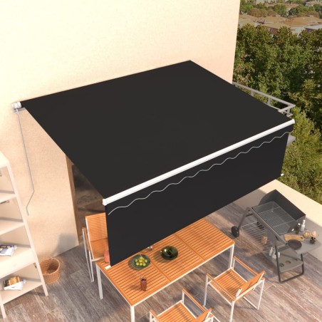 Auvent manuel rétractable avec store 4x3 m Anthracite 
