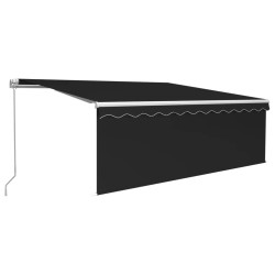 Auvent manuel rétractable avec store 4x3 m Anthracite 