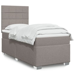 Sommier à lattes de lit avec matelas Taupe 90x200 cm Tissu 