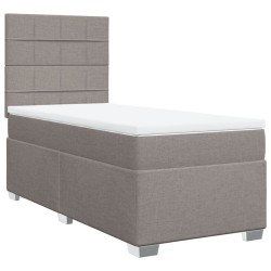 Sommier à lattes de lit avec matelas Taupe 90x200 cm Tissu 