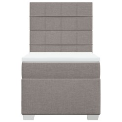 Sommier à lattes de lit avec matelas Taupe 90x200 cm Tissu 