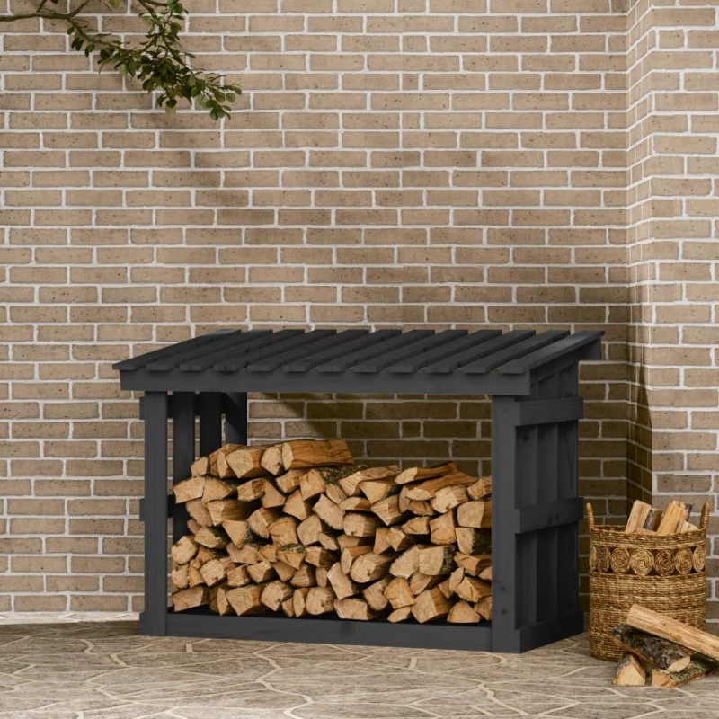 Support pour bois de chauffage Gris 108x64,5x77 cm Bois de pin 