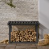 Support pour bois de chauffage Gris 108x64,5x77 cm Bois de pin 