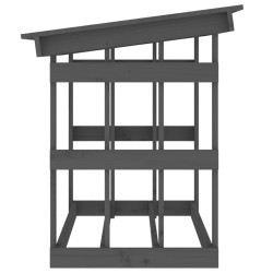 Support pour bois de chauffage Gris 108x64,5x77 cm Bois de pin 