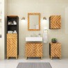 Ensemble d'armoires de bain 5 pcs marron noir bois de manguier 