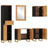Ensemble d'armoires de bain 5 pcs marron noir bois de manguier 